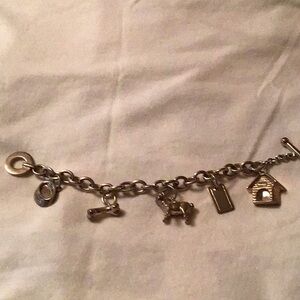 Sterling Silver dog charm bracelet